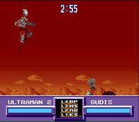 une photo d'Ã©cran de Ultraman - Toward the Future sur Nintendo Super Nes